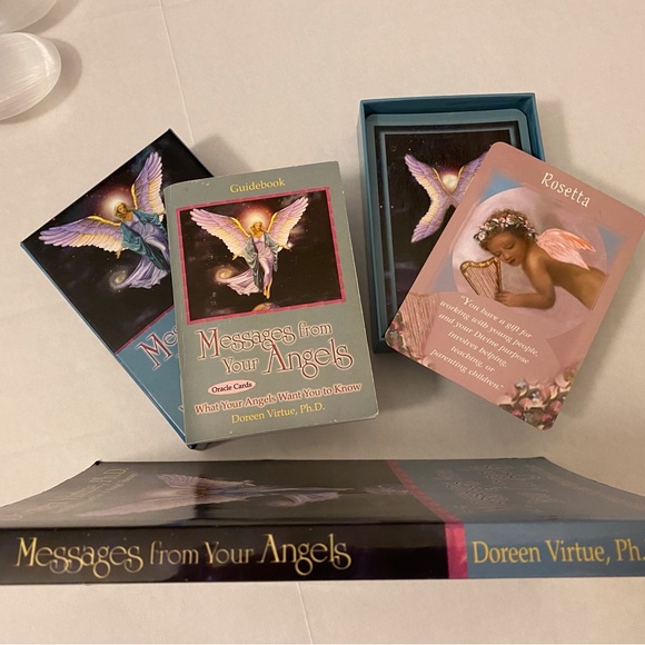 Doreen Virtue RARE SET* Messages From Your Angels Paperback and Oracle Card Deck - Picture 5 of 6